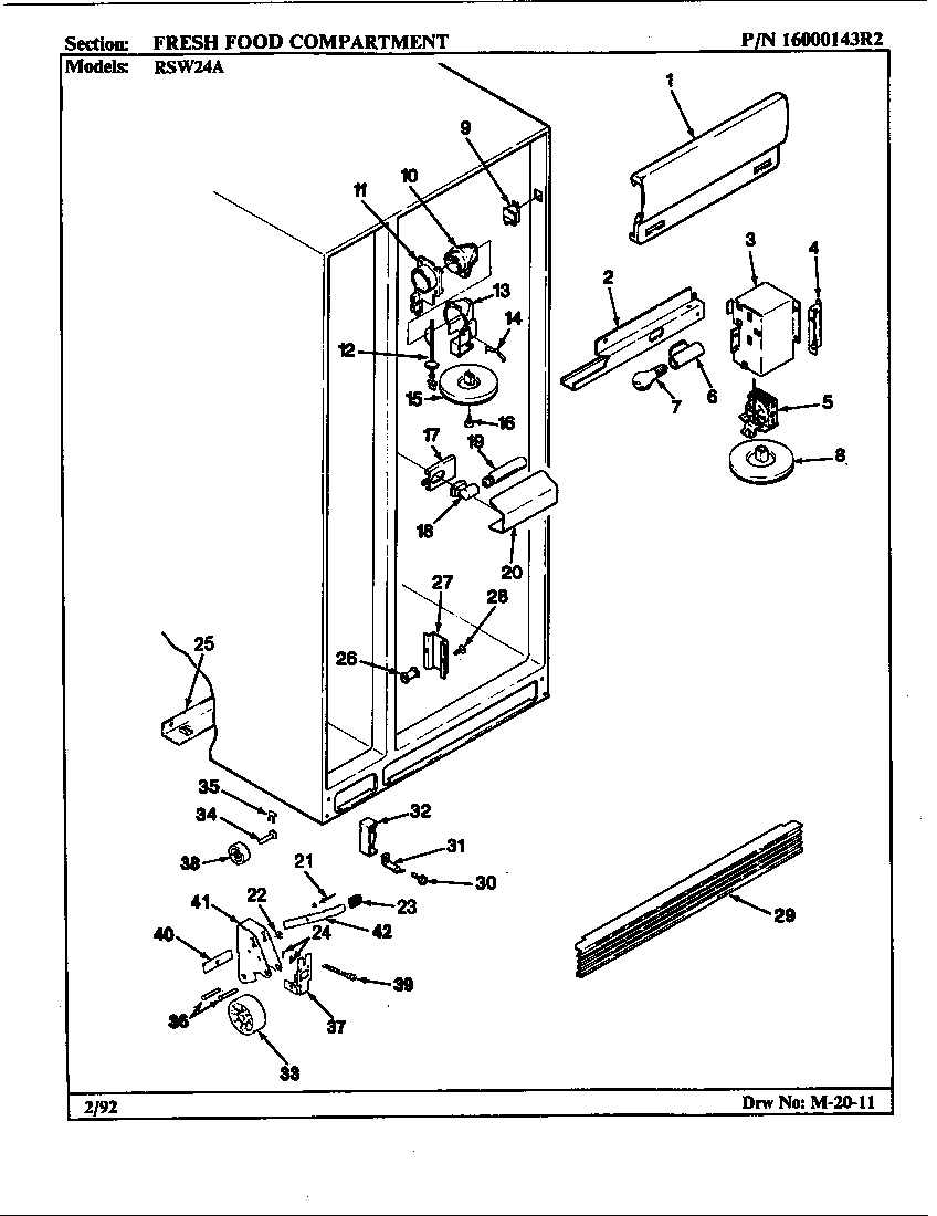 FRESH FOOD COMPARTMENT (RSW24A/AM81E) (RSW24A/AM81F) (RSW24A/BM81A) (RSW24A/BM81B) (RSW24A/BM81C)