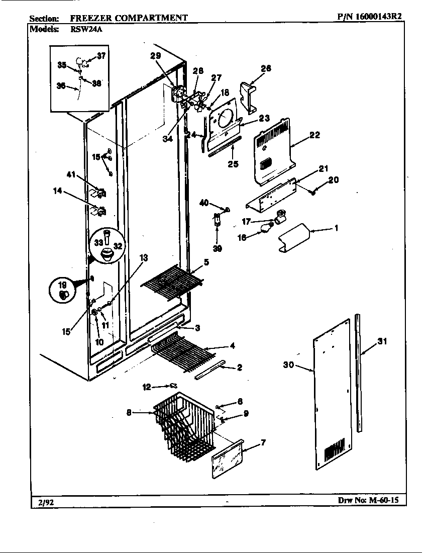 FREEZER COMPARTMENT (RSW24A/AM81E) (RSW24A/AM81F) (RSW24A/BM81A) (RSW24A/BM81B) (RSW24A/BM81C)