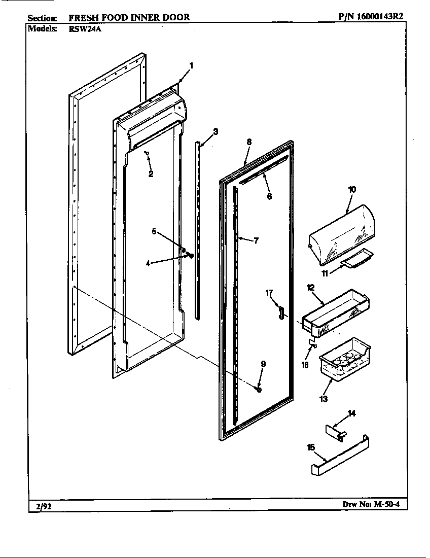 FRESH FOOD INNER DOOR (RSW24A/AM81E) (RSW24A/AM81F) (RSW24A/BM81A) (RSW24A/BM81B) (RSW24A/BM81C)