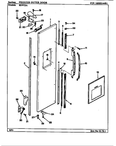 Freezer outer door