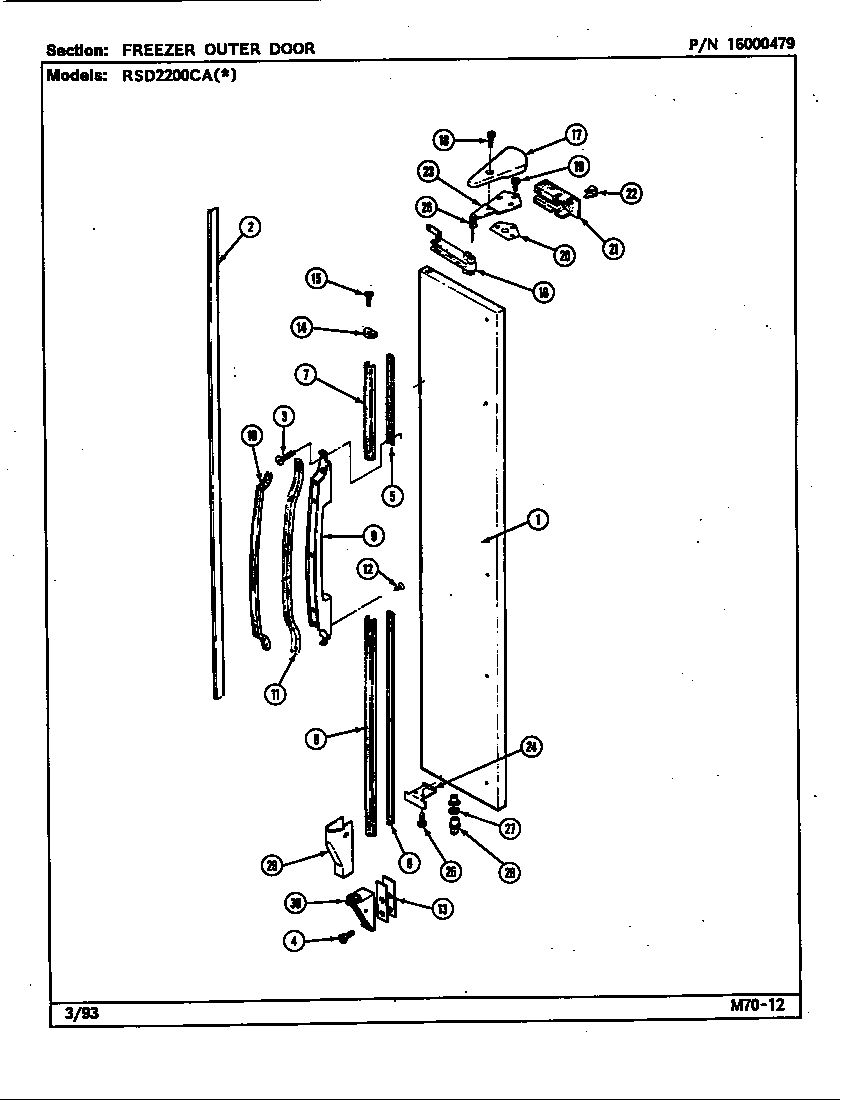 Freezer outer door
