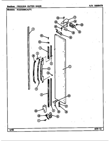 Freezer outer door