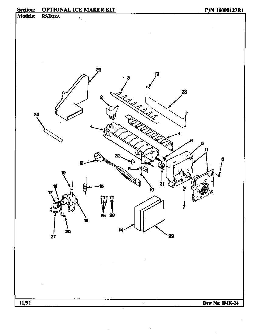 Optional ice maker kit