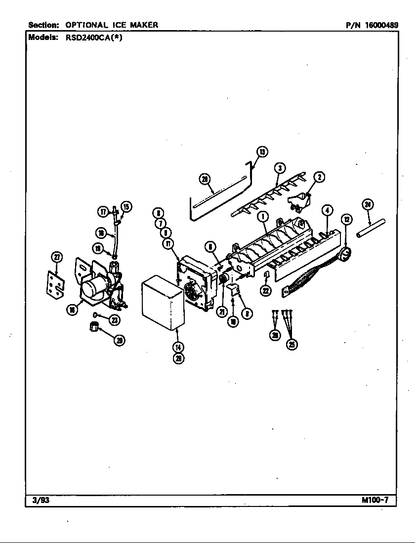 Optional ice maker kit