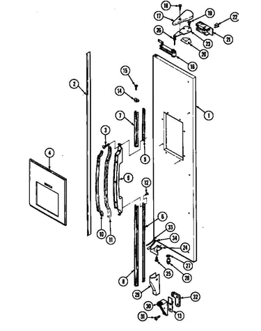 Freezer outer door (rsw2200cae/dm36b) (rsw2200cal/dm37b) (rsw2200caw/dm31b)