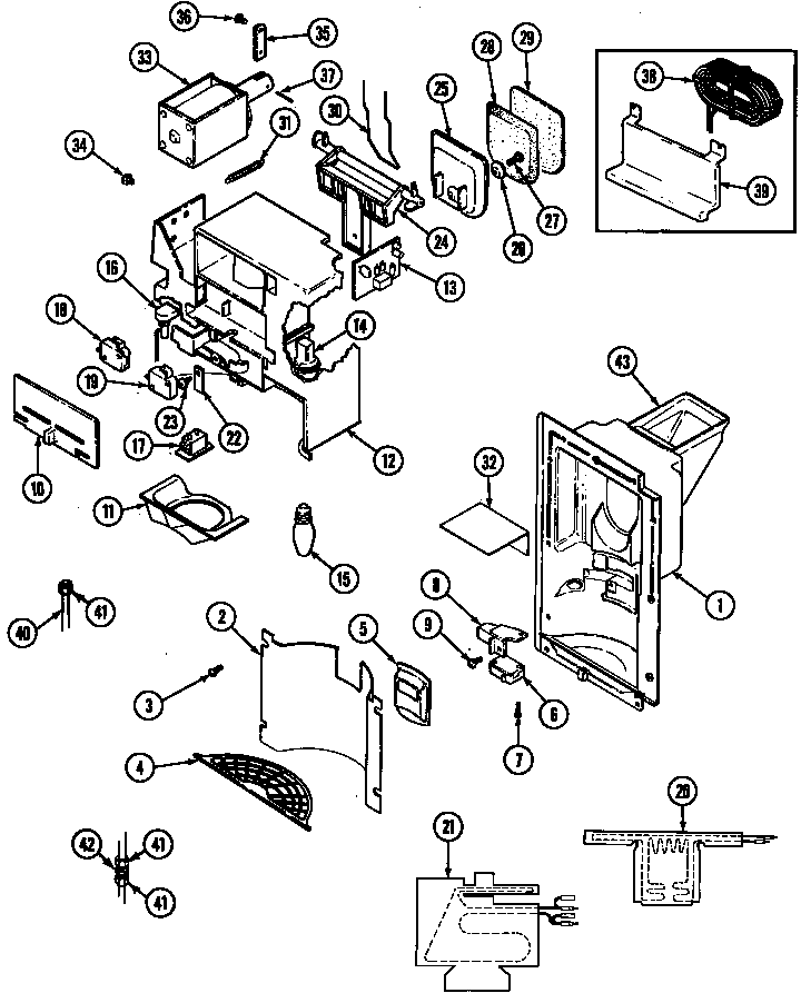 Ice & water dispenser (rsw2200cae/dm36b) (rsw2200cal/dm37b) (rsw2200caw/dm31b)
