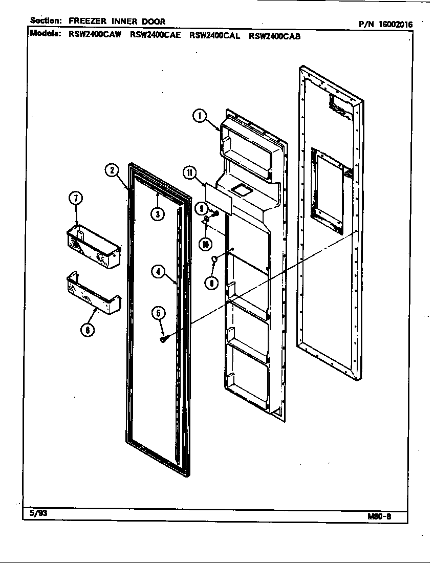 Freezer inner door