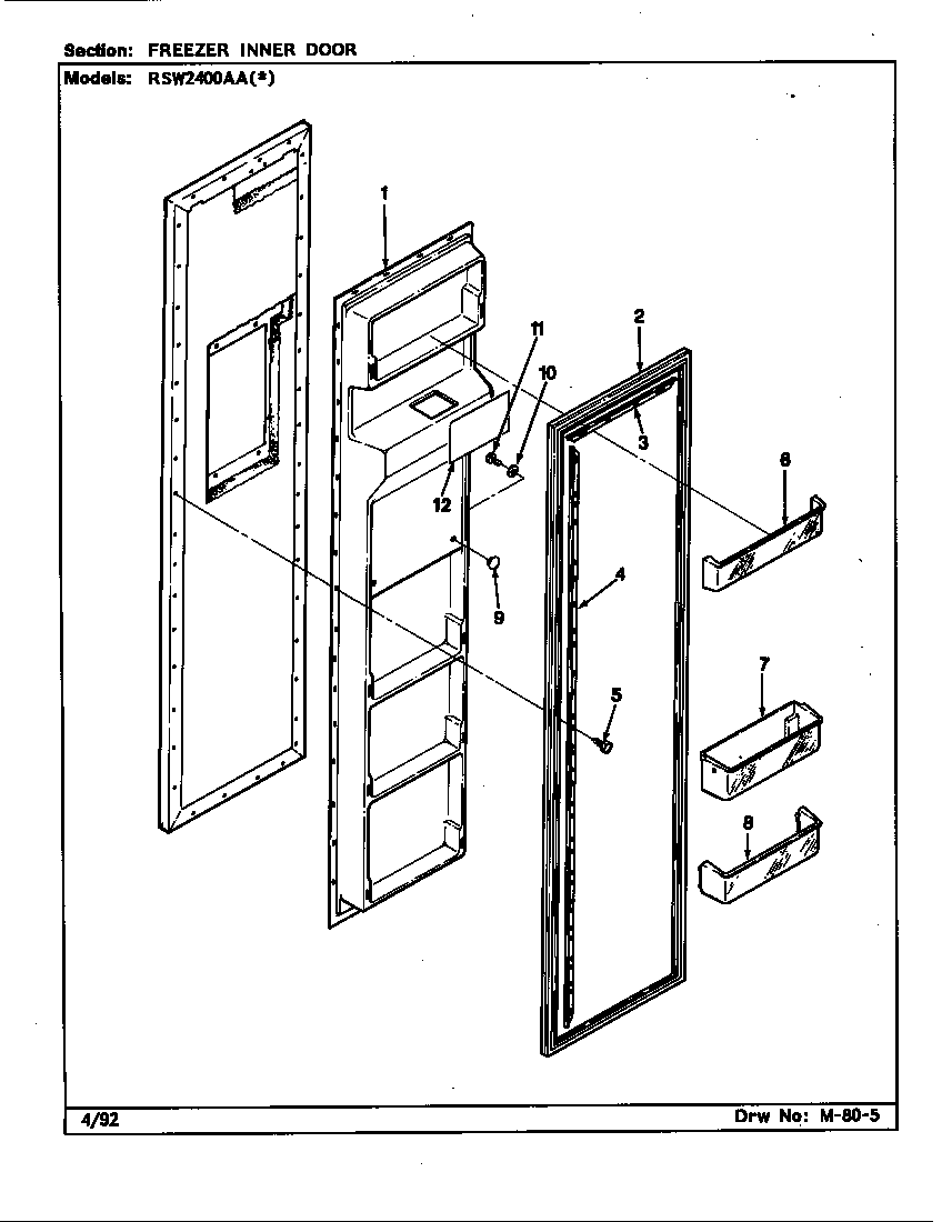 Freezer inner door