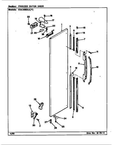 Freezer outer door