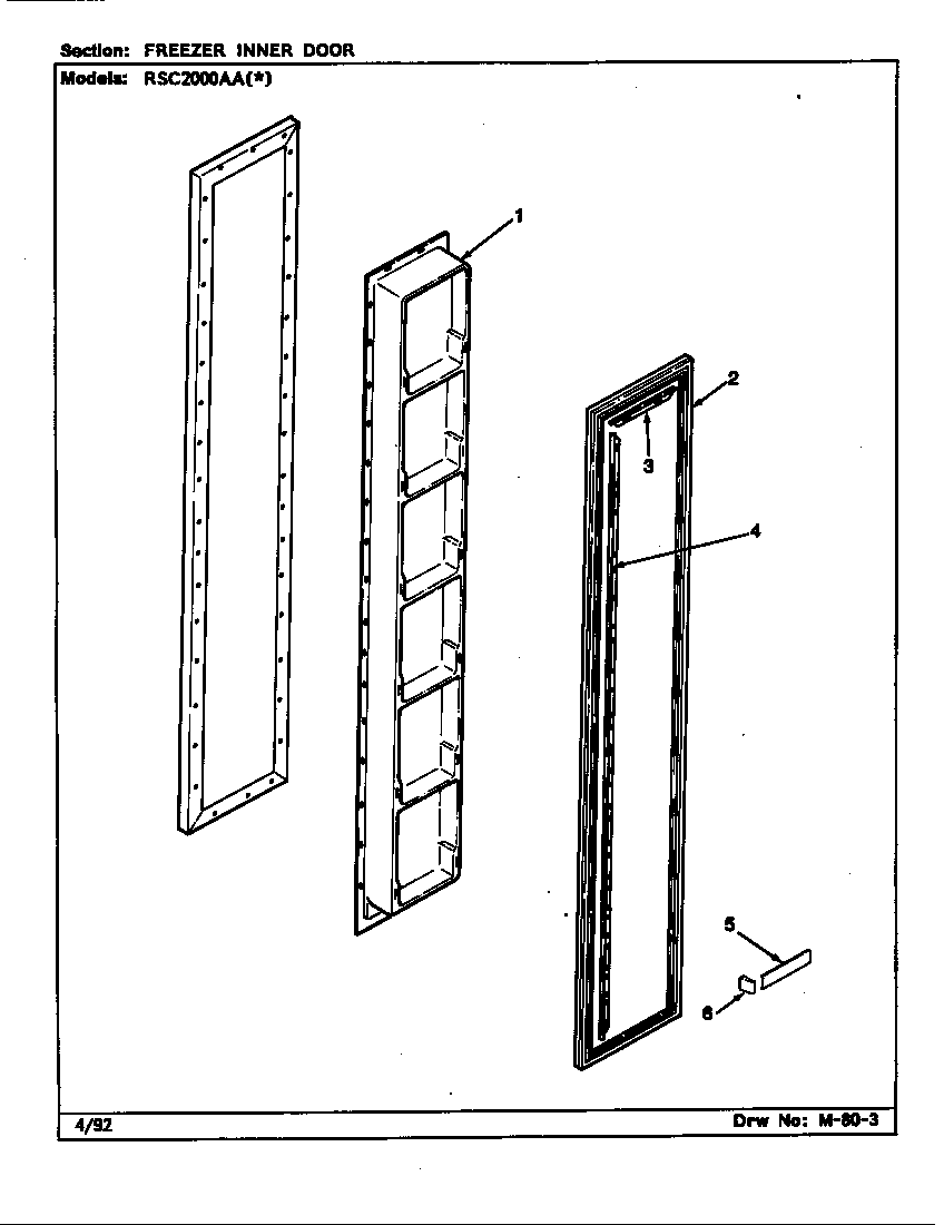 Freezer inner door