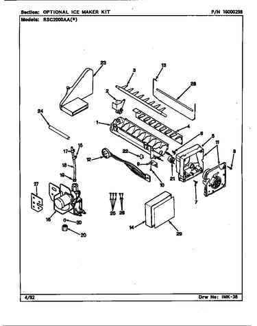 Optional ice maker kit