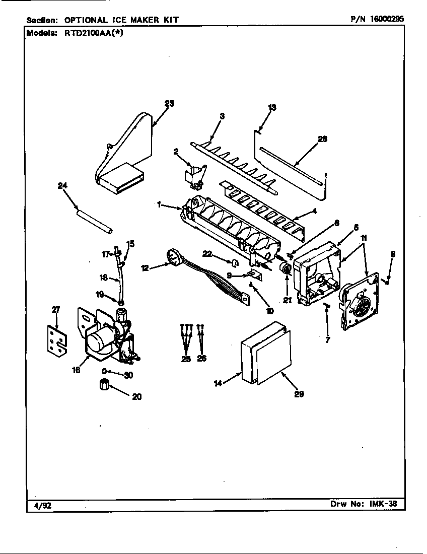 OPTIONAL ICE MAKER KIT