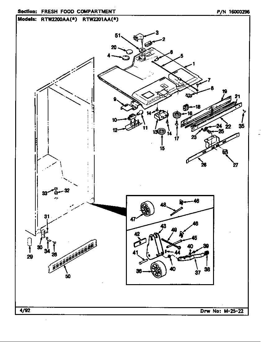 FRESH FOOD COMPARTMENT (RTW2200AAL/CH89A) (RTW2200AAW/CH89A) (RTW2201AAL/CH90A) (RTW2201AAW/CH89A)