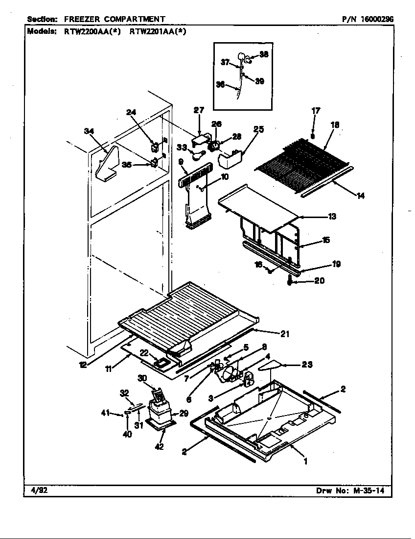 Freezer compartment (rtw2200aal/ch89a) (rtw2200aaw/ch89a) (rtw2201aal/ch90a) (rtw2201aaw/ch90a)