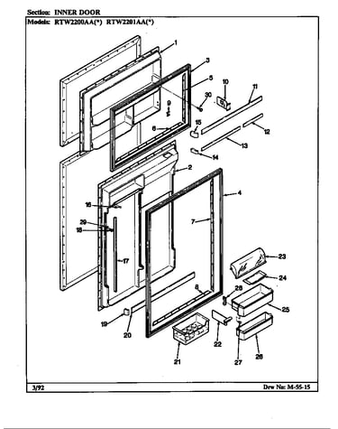 Inner door (rtw2200aal/ch89a) (rtw2200aaw/ch89a) (rtw2201aal/ch90a) (rtw2201aaw/ch90a)