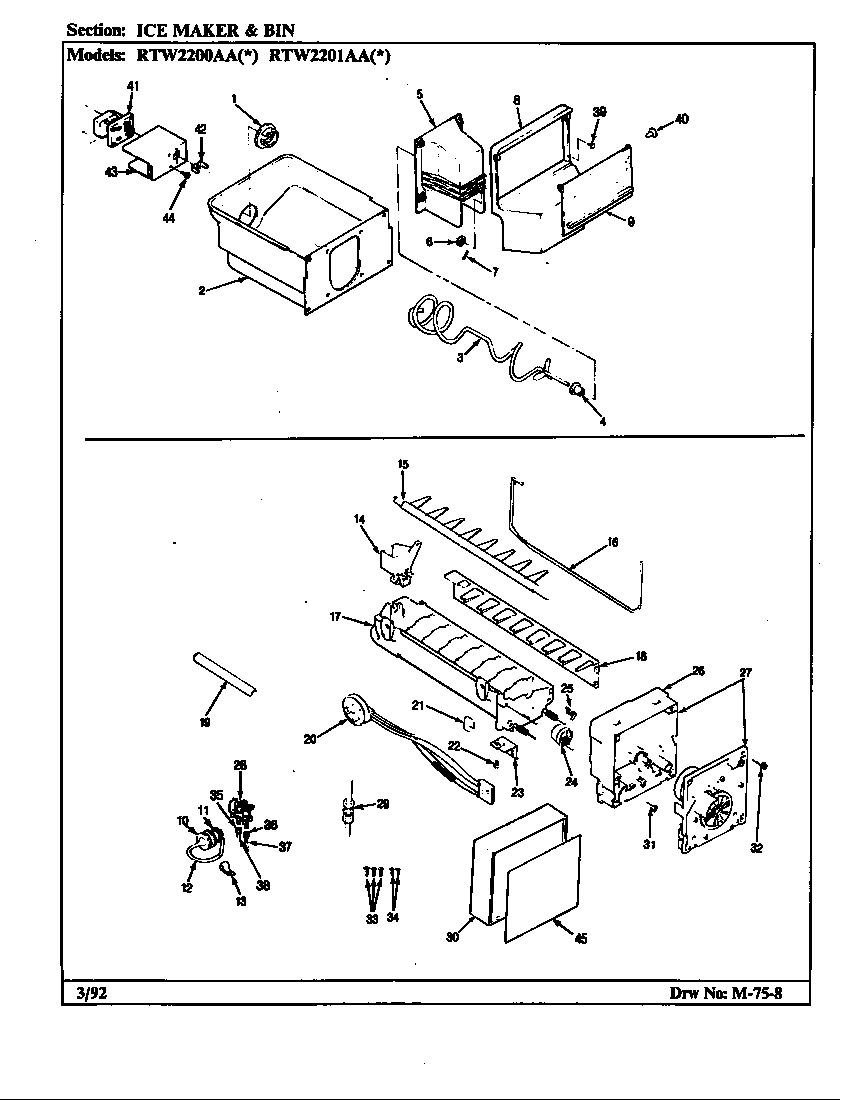 ICE MAKER & BIN (RTW2200AAL/CH89A) (RTW2200AAW/CH89A) (RTW2201AAL/CH90A) (RTW2201AAW/CH90A)