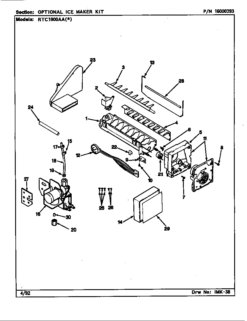 OPTIONAL ICE MAKER KIT