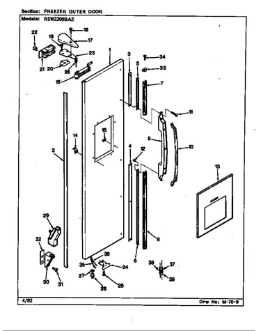 Freezer outer door