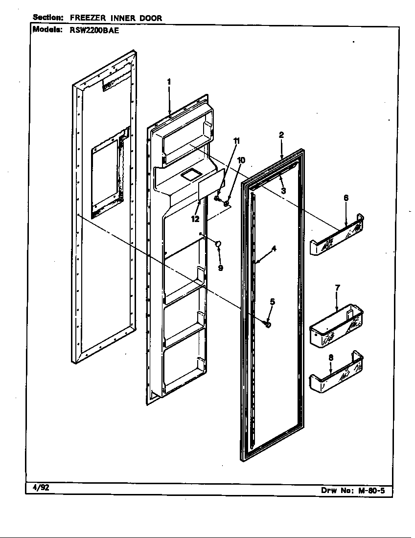 Freezer inner door