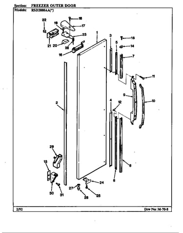 Freezer outer door