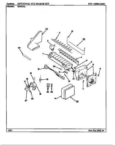 Optional ice maker kit-rae30