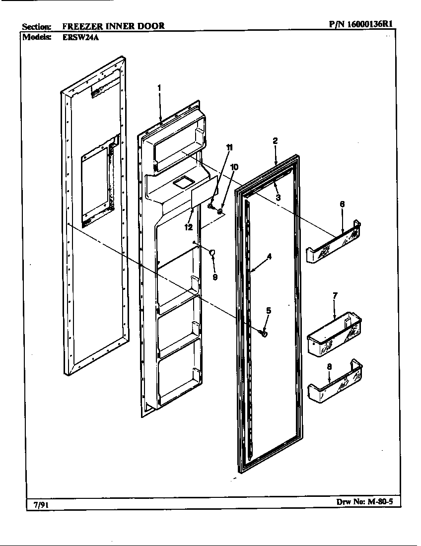 Freezer inner door