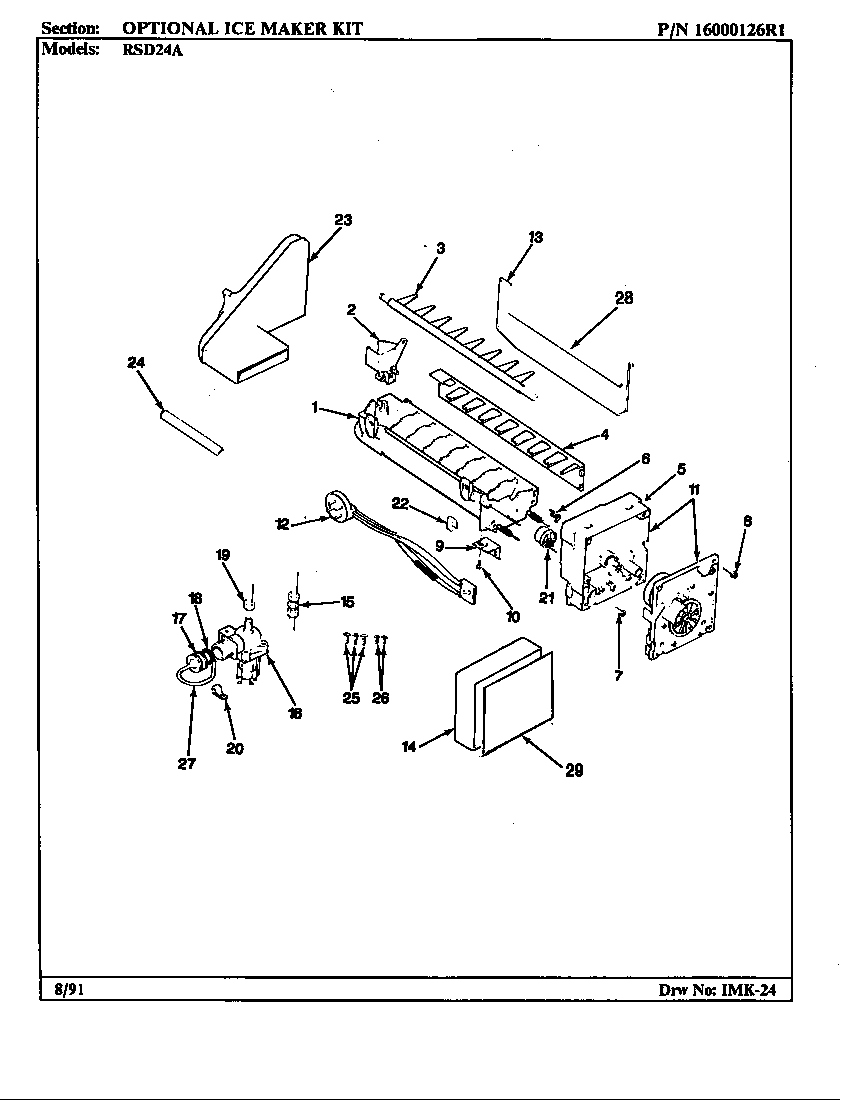 OPTIONAL ICE MAKER KIT-RAE30