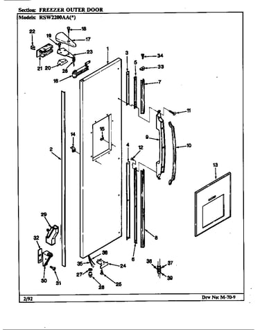 Freezer outer door