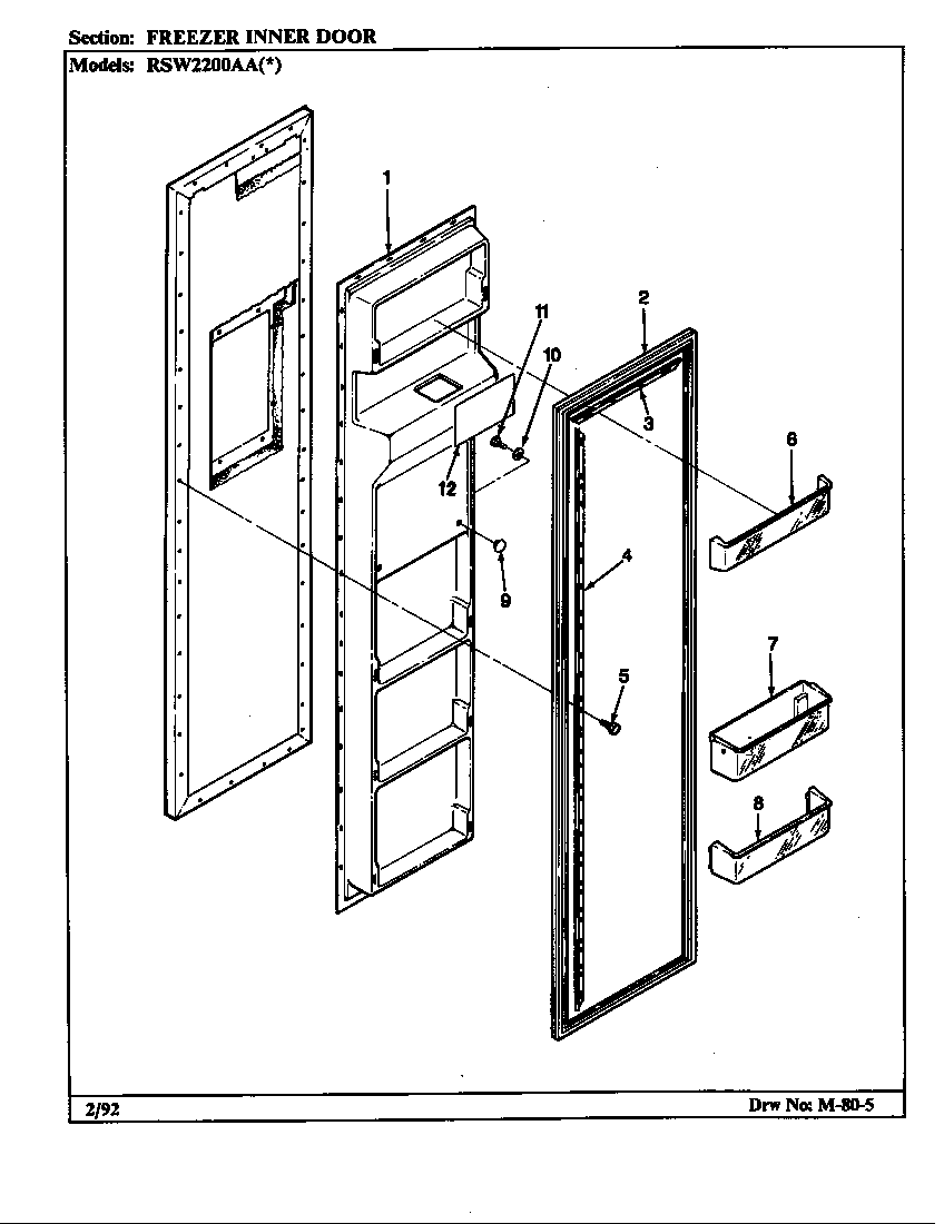 Freezer inner door