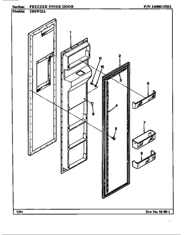 Freezer inner door