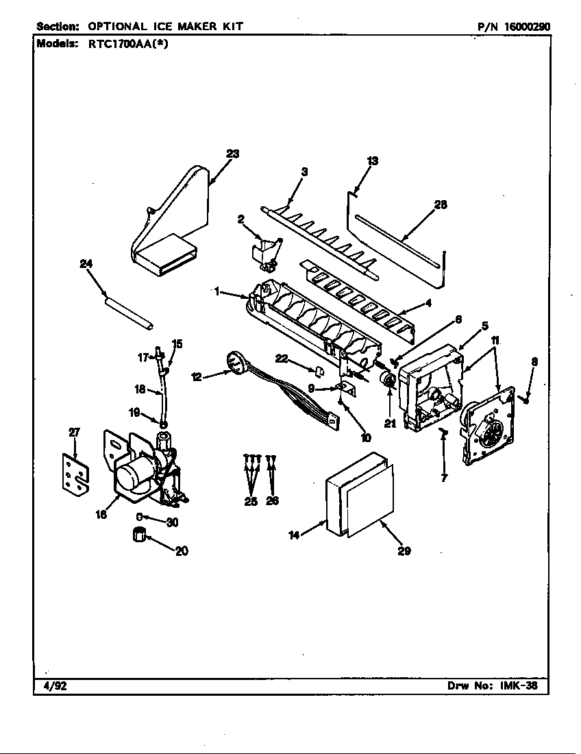 Optional ice maker kit (rae3100aax)