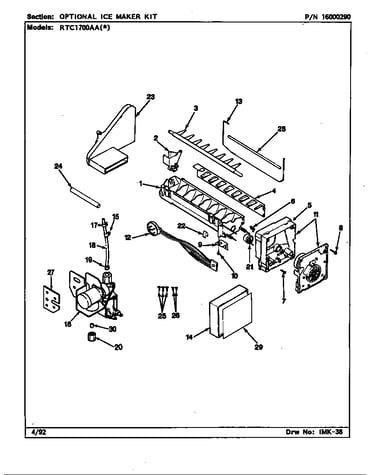 Optional ice maker kit (rae3100aax)