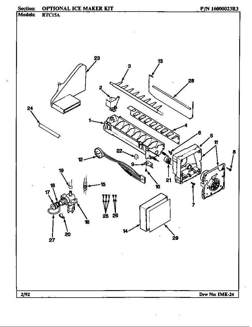 OPTIONAL ICE MAKER KIT-RAE30