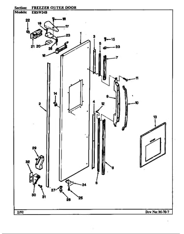 Freezer outer door