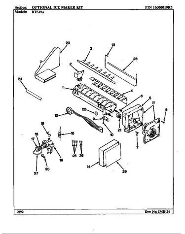 Optional ice maker kit