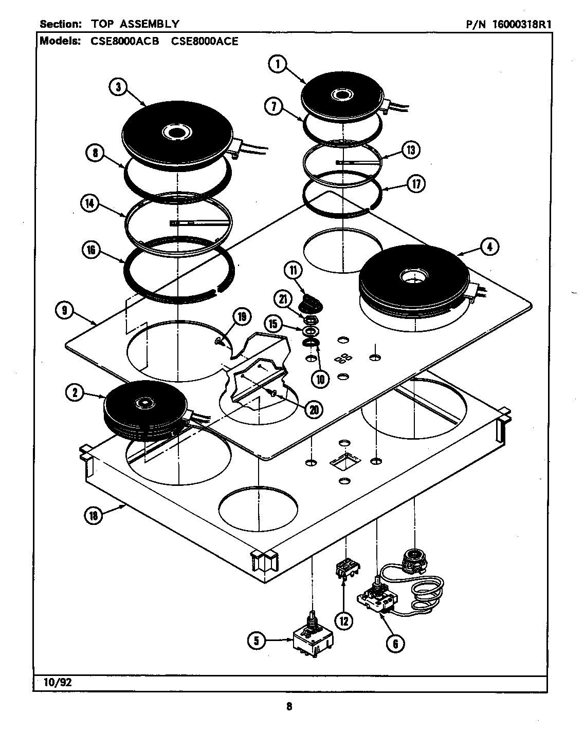 Top assembly (series 01) (cse8000acb) (cse8000ace)