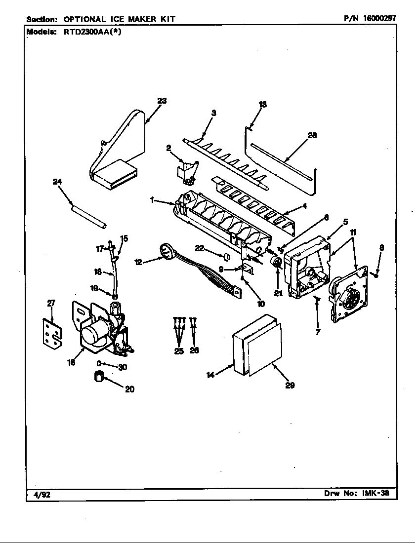 OPTIONAL ICE MAKER KIT (RAE3100AAX)