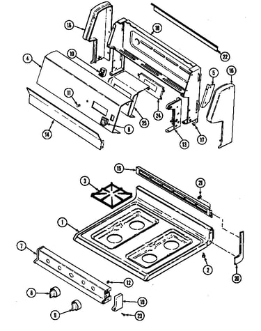 Top assembly/control panel
