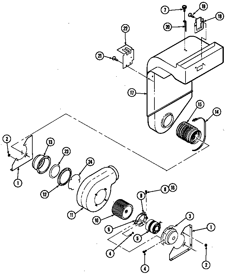 Blower motor-blower/plenum