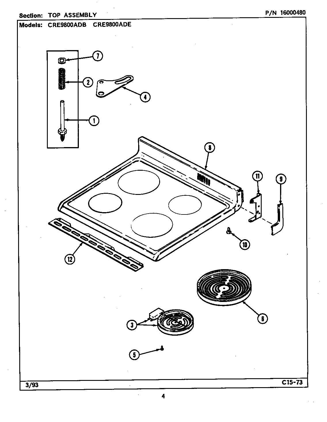 TOP ASSEMBLY (CRE9800AD*) (CRE9800ADB) (CRE9800ADE)