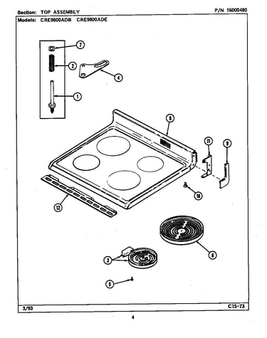 Top assembly (cre9800ad*) (cre9800adb) (cre9800ade)