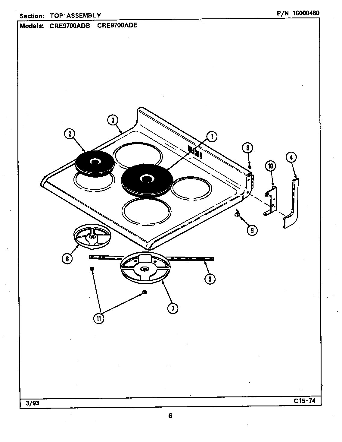 TOP ASSEMBLY (CRE9700AD*) (CRE9700ADB) (CRE9700ADE)