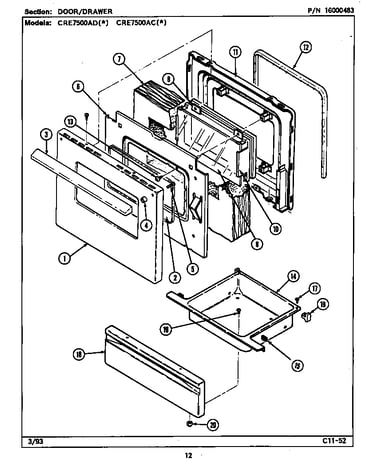 Door/drawer (cre7500acl) (cre7500acw) (cre7500adl) (cre7500adw)