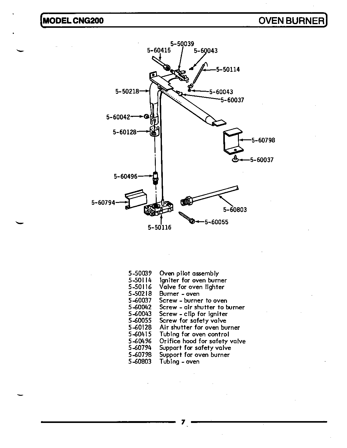 Oven burner