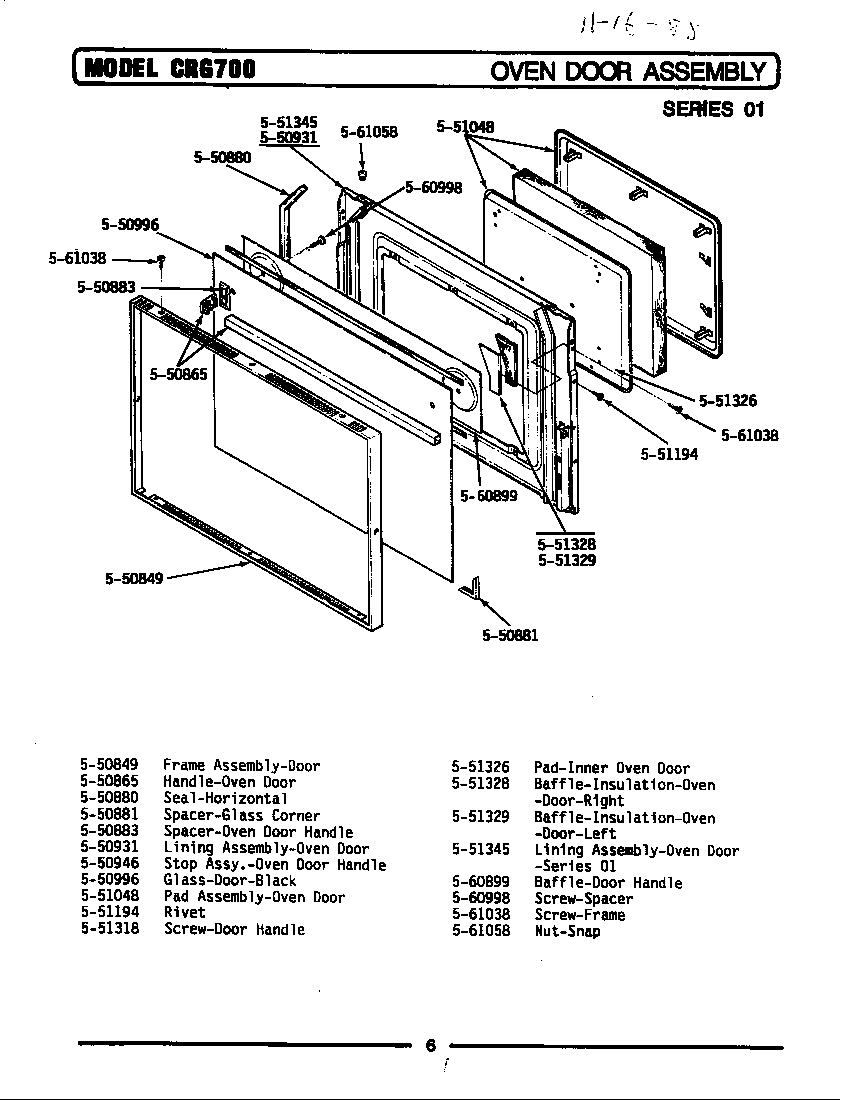 Oven door assembly