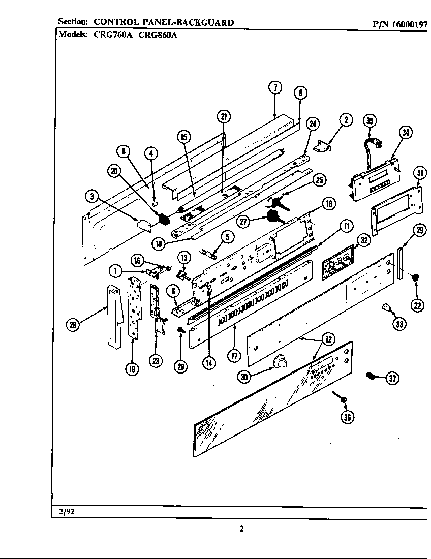CONTROL PANEL (*CRG760A *CRG860A) (BCRG860A) (CRG760A) (CRG860A) (LCRG760A) (LCRG860A)