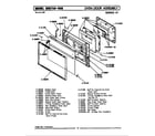 Maytag CRG750 oven door assembly diagram