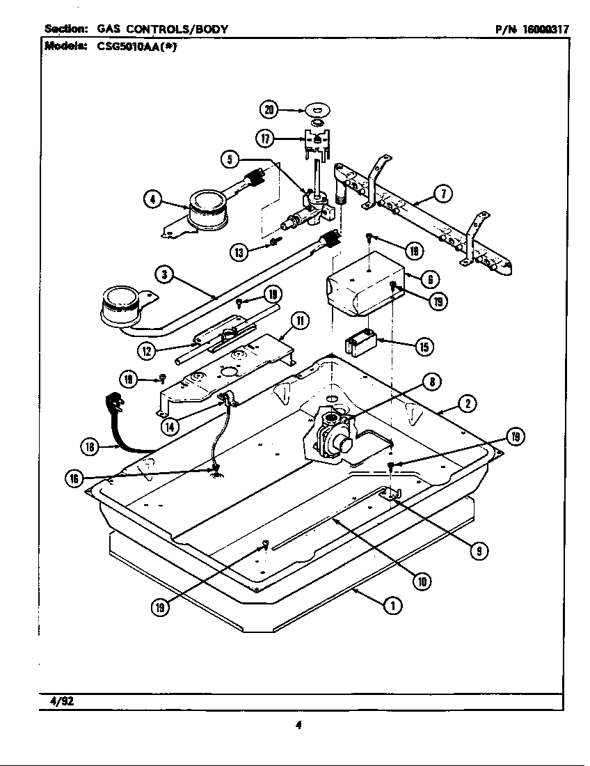 Gas controls/body