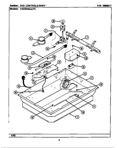Gas controls/body