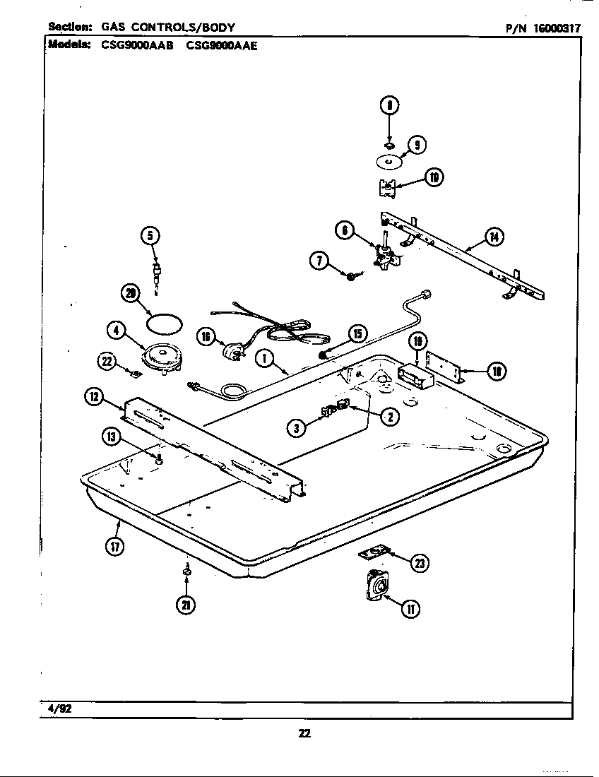 Gas controls/body